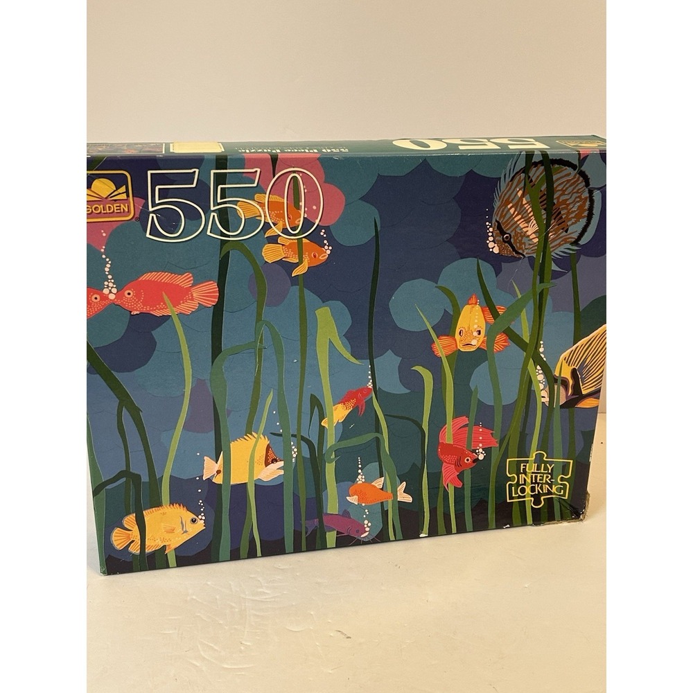 Vintage Factory Sealed-Golden 550 piece puzzle-1993, 4729D-48 Tropical Fish